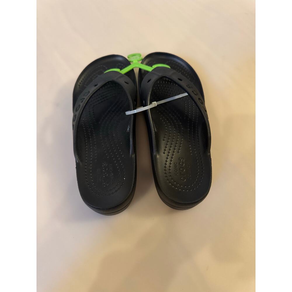 Crocs Baya Platform Flip Flop Sandals - Iconic Comfort Women's Size 4 Black - Picture 3 of 5